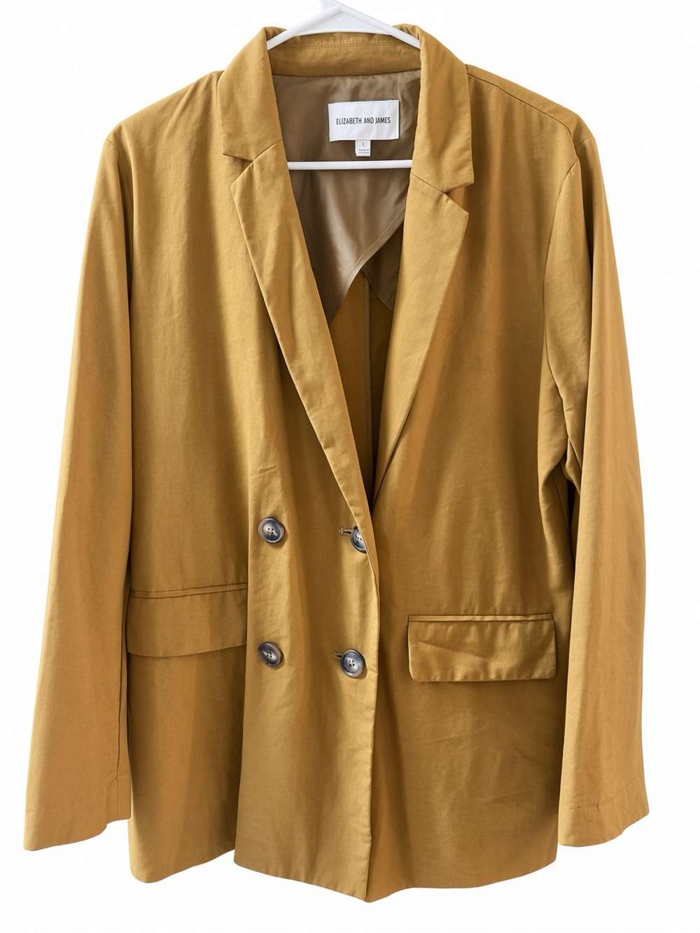Elizabeth & James Mustard Gold Relaxed Boyfriend Blazer Large